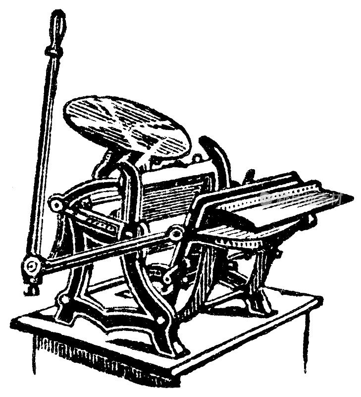 卡克斯顿出版社，自墨印刷机由柯蒂斯和米切尔波士顿- 19世纪